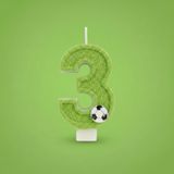 Yeşil Simli Pasta Mumu Doğum günü mum 1 yaş Futbol Konsept (3)