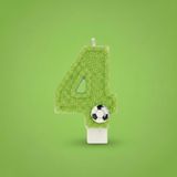 Yeşil Simli Pasta Mumu Doğum günü mum 1 yaş Futbol Konsept (4)