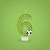Yeşil Simli Pasta Mumu Doğum günü mum 1 yaş Futbol Konsept (6)
