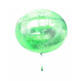 Yeşil Simli Yuvarlak Şeffaf Balon 24 İnç
