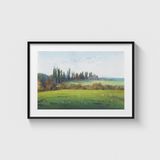 Yeşil Tarla Manzarası Tablo Çerçeveli Poster Duvar Dekorasyonu - 50 x 70 - Siyah Çerçeveli