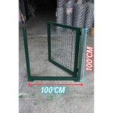 Yeşil Tel Çit Kapı - Panel Çit Tel Kapısı - Kanatlı Kapı - 100 Cm Yükseklik X 100 Cm Eni -