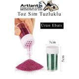 Yeşil Toz Sim Tuzluklu 7 gr 3 Adet Renkli Toz Sim Epoksi Reçine Okul Etkinlik Dekarasyon Slime