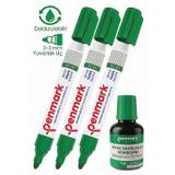 Yeşil Yazı Tahta Kalemi 3 Adet Ve Yazı Tahta Mürekkebi 30 Ml 1 Adet Doldurulabilir Tahta Kalemi Beyaz Yazı Tahtası