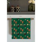 Yeşil Yeni Yıl Temalı Yılbaşı Fırın Mutfak Havlusu 30X50CM - 30 x 50 cm - Yeşil-GN1
