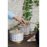 Yeşil Yuvarlak Kutu Ø140, Topuz Kulp, 3'lü Set, Kuş Kafesi - Ahşap - Seçenek 1