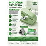 Yeşil Zımba Makinesi 24/6 1 Adet Fixpoint P-4550 Pastel Renkler Büyük Zımba Makinası Ve Teli 20 25 Sayfa Dereceli Ofis