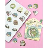 Yeşil/Kahverengi Sevimli Sumikko Gurashi 40 Adet Sticker/Etiket/Çıkartma/Bullet Journal/Defter Süsleme