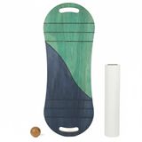 Yeşil/Lacivert Denge Tahtası Balance Roller Board Çift Fonksiyonlu Sörf Eğitim Tahtası Kaykay Eğitim Tahtası 73 x 28 CM – RB13