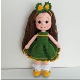 Yeşilli Bebek Amigurumi Organik Oyuncak