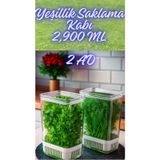 Yeşillik Saklama Kabı 2 Ad 2900ml Maydonoz,dereotu,tere Roka Yeşi