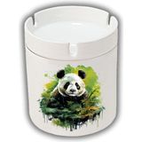Yeşillikler Arasında Panda Baskılı Küllük Kül Tablası