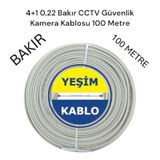 Yeşim 4+1 0,22 Cctv Bakır Güvenlik Kamera Kablosu 100 Metre