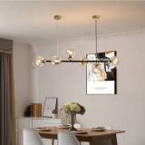 Yeşim Gold Detaylı Yatay Tasarım Modern Bal Camlı Avize