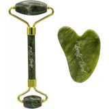 Yeşim Jade Roller Ve Kalp Gua Sha Yüz Masaj Taşı Seti