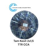 YEŞİM Mvc 2x1,5 Ttr Cca Tam Kesit Kablo Siyah Renk 100 Metre