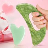 Yeşim Taşı Gua Sha Masaj Aleti Seti Saplı Daha Büyük Guasha Tahtası Kas Kazıma Masaj Aletleri Yüz Anti Selülit Spa Akupunktur Araçları Ark