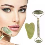 Yeşim Taşı Seti İki Yüzeyli 2 Adet Cilt Yüz Masaj Aleti Jade Roller
