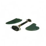 Yeşim Tırtıklı Roller Ve Yeşim Gua Sha Masaj Taşı Premium Set