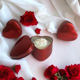 Yeslina Candle Yeslina Kalbimin Içi Kapaklı Metal Kalp Şeklinde Soya Mum - Kırmızı
