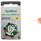 YesMed Extra Power 10 Numara İşitme Cihazı Pili (1 Paket = 6 Adet Pil) + HEDİYE İşitme Cihazı Nem Alıcı Tablet