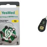 YesMed Extra Power 10 Numara İşitme Cihazı Pili (1 Paket = 6 Adet Pil) + HEDİYE İşitme Cihazı Pil Ölçer 1 Adet