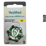 Yesmed Extra Power 10 Numara Işitme Cihazı Pili (1 Paket = 6 Adet Pil) + Hediye Mıknatıslı Işitme Cihazı Temizleme Fırçası