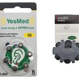 YesMed Extra Power 10 Numara İşitme Cihazı Pili (1 Paket = 6 Adet Pil) + HEDİYE YesMed miniFit ProWax Filtre