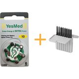 Yesmed Extra Power 10 Numara Işitme Cihazı Pili (1 Paket = 6 Adet Pil) + Işitme Cihazı Filtresi Gri Paket