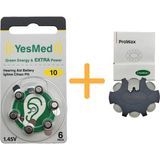 Yesmed Extra Power 10 Numara Işitme Cihazı Pili (1 Paket = 6 Adet Pil) + Yesmed Prowax Filtre