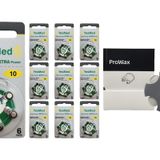 YesMed Extra Power 10 Numara İşitme Cihazı Pili (10 Paket x 6 Adet = 60 Adet Pil) + HEDİYE ProWax Filtre