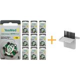 Yesmed Extra Power 10 Numara Işitme Cihazı Pili (10 Paket x 6 Adet = 60 Adet Pil) + Işitme Cihazı Filtresi Gri Paket