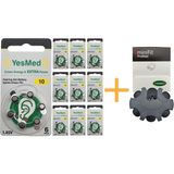 Yesmed Extra Power 10 Numara Işitme Cihazı Pili (10 Paket x 6 Adet = 60 Adet Pil ) + Yesmed Minifit Prowax Filtre