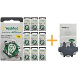 Yesmed Extra Power 10 Numara Işitme Cihazı Pili (10 Paket x 6 Adet = 60 Adet Pil) + Yesmed Prowax Filtre