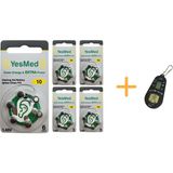 YesMed Extra Power 10 Numara İşitme Cihazı Pili (5 Paket x 6 Adet = 30 Adet Pil) + HEDİYE İşitme Cihazı Pil Ölçer 1 Adet