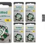 Yesmed Extra Power 10 Numara Işitme Cihazı Pili (5 Paket x 6 Adet = 30 Adet Pil) + Hediye Mıknatıslı Işitme Cihazı Temizleme Fırçası