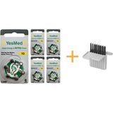 Yesmed Extra Power 10 Numara Işitme Cihazı Pili (5 Paket x 6 Adet = 30 Adet Pil) + Işitme Cihazı Filtresi Gri Paket