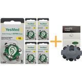 Yesmed Extra Power 10 Numara Işitme Cihazı Pili (5 Paket x 6 Adet = 30 Adet Pil ) + Yesmed Minifit Prowax Filtre