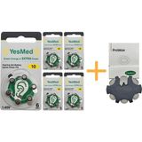 Yesmed Extra Power 10 Numara Işitme Cihazı Pili (5 Paket x 6 Adet = 30 Adet Pil) + Yesmed Prowax Filtre