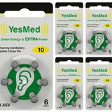 YesMed Extra Power 10 Numara İşitme Cihazı Pili (5 Paket x 6 Adet = 30 Adet Pil)