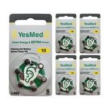YesMed Extra Power 10 Numara İşitme Cihazı Pili, Kulaklık Pili, Duyma Pili, Kulak Pili, Kulak Cihazı Pili (5 Paket x 6 Adet = 30 Adet Pil)