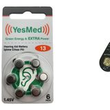 YesMed Extra Power 13 Numara İşitme Cihazı Pili (1 Paket = 6 Adet Pil) + HEDİYE İşitme Cihazı Pil Ölçer 1 Adet