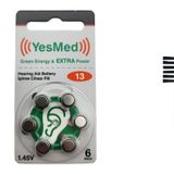 Yesmed Extra Power 13 Numara Işitme Cihazı Pili (1 Paket = 6 Adet Pil) + Hediye Mıknatıslı Işitme Cihazı Temizleme Fırçası