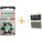 Yesmed Extra Power 13 Numara Işitme Cihazı Pili (1 Paket = 6 Adet Pil + Işitme Cihazı Filtresi Şeffaf Paket