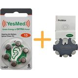 Yesmed Extra Power 13 Numara Işitme Cihazı Pili (1 Paket = 6 Adet Pil) + Yesmed Prowax Filtre