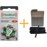 Yesmed Extra Power 13 Numara Işitme Cihazı Pili 1 Paket 6 Adet Pil + Yesmed Waxstop Filtre