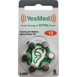 YesMed Extra Power 13 Numara İşitme Cihazı Pili (1 Paket = 6 Adet Pil)