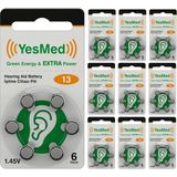 Yesmed Extra Power 13 Numara Işitme Cihazı Pili (10 Paket x 6 Adet = 60 Adet Pil) - Çok Renkli - 1 Adet