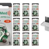 YesMed Extra Power 13 Numara İşitme Cihazı Pili (10 Paket x 6 Adet = 60 Adet Pil) + HEDİYE İşitme Cihazı Filtresi Gri Paket