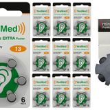 YesMed Extra Power 13 Numara İşitme Cihazı Pili (10 Paket x 6 Adet = 60 Adet Pil) + HEDİYE YesMed miniFit ProWax Filtre